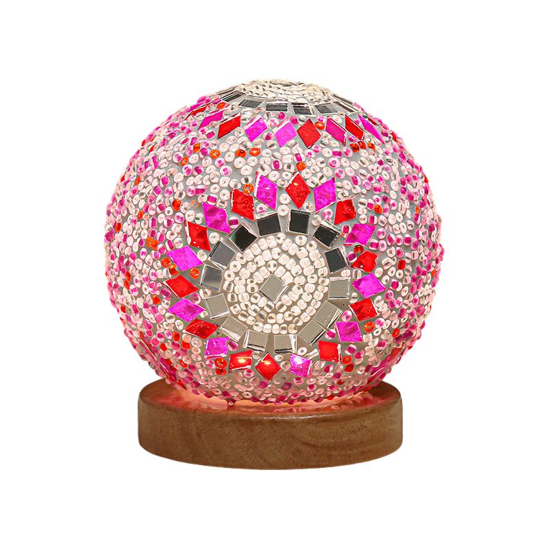 Vibrant Mosaic Stained Glass LED Table Lamp for Living Room Decor