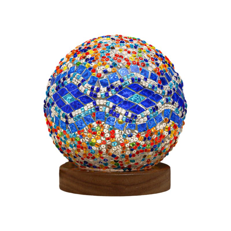 Vibrant Mosaic Stained Glass LED Table Lamp for Living Room Decor