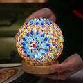 Vibrant Mosaic Stained Glass LED Table Lamp for Living Room Decor