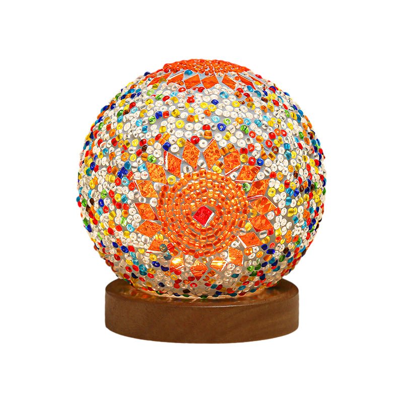 Vibrant Mosaic Stained Glass LED Table Lamp for Living Room Decor