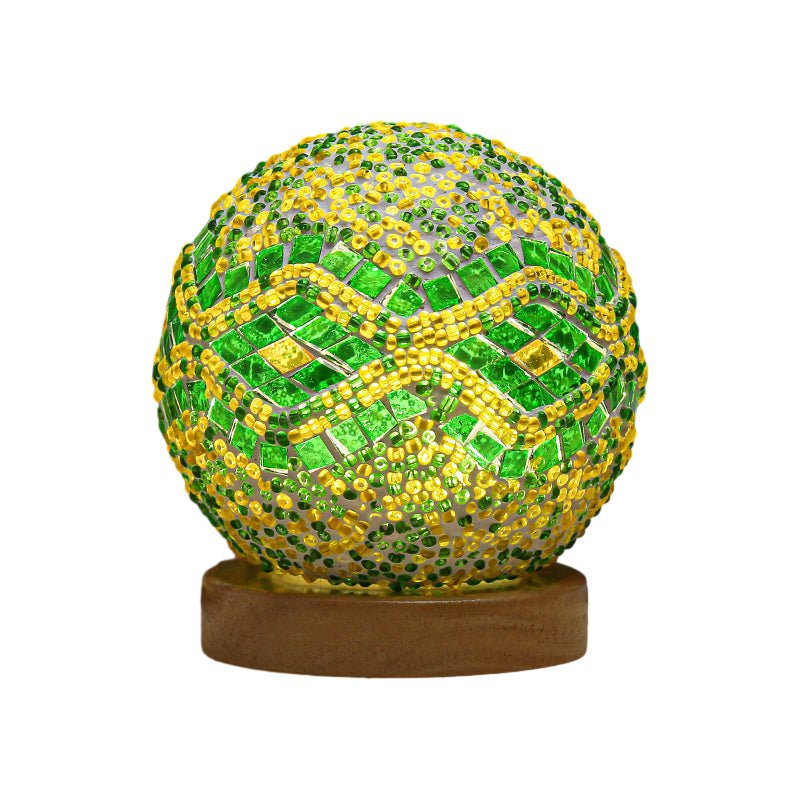 Vibrant Mosaic Stained Glass LED Table Lamp for Living Room Decor