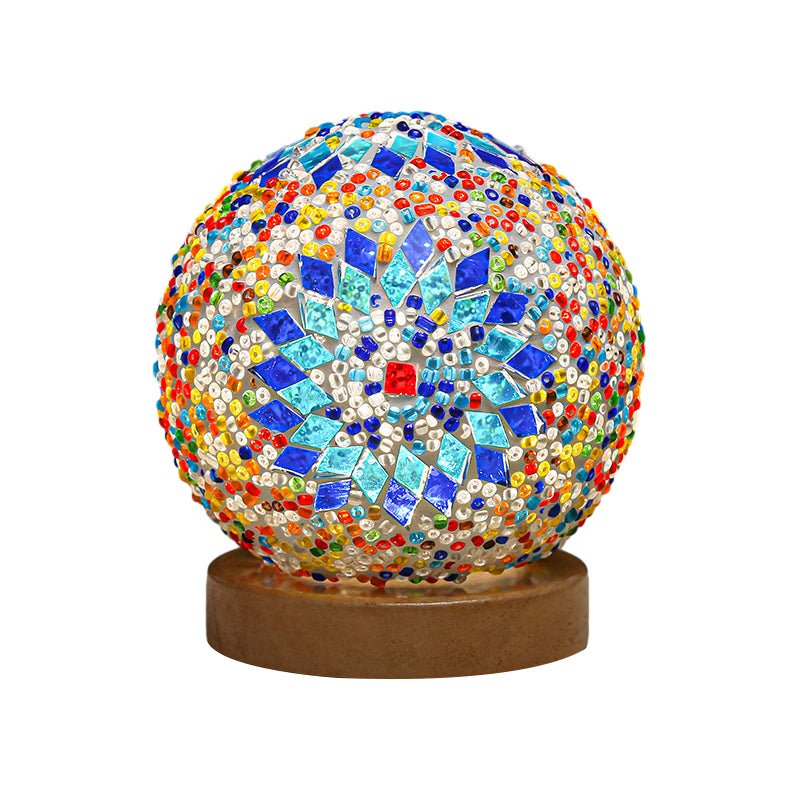 Vibrant Mosaic Stained Glass LED Table Lamp for Living Room Decor