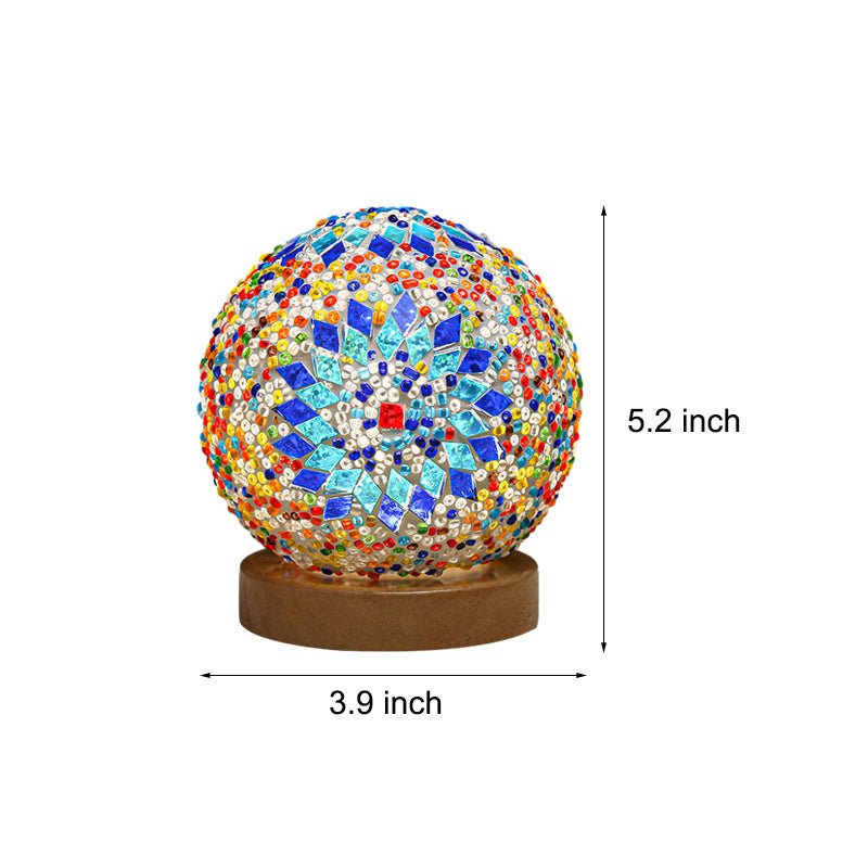Vibrant Mosaic Stained Glass LED Table Lamp for Living Room Decor