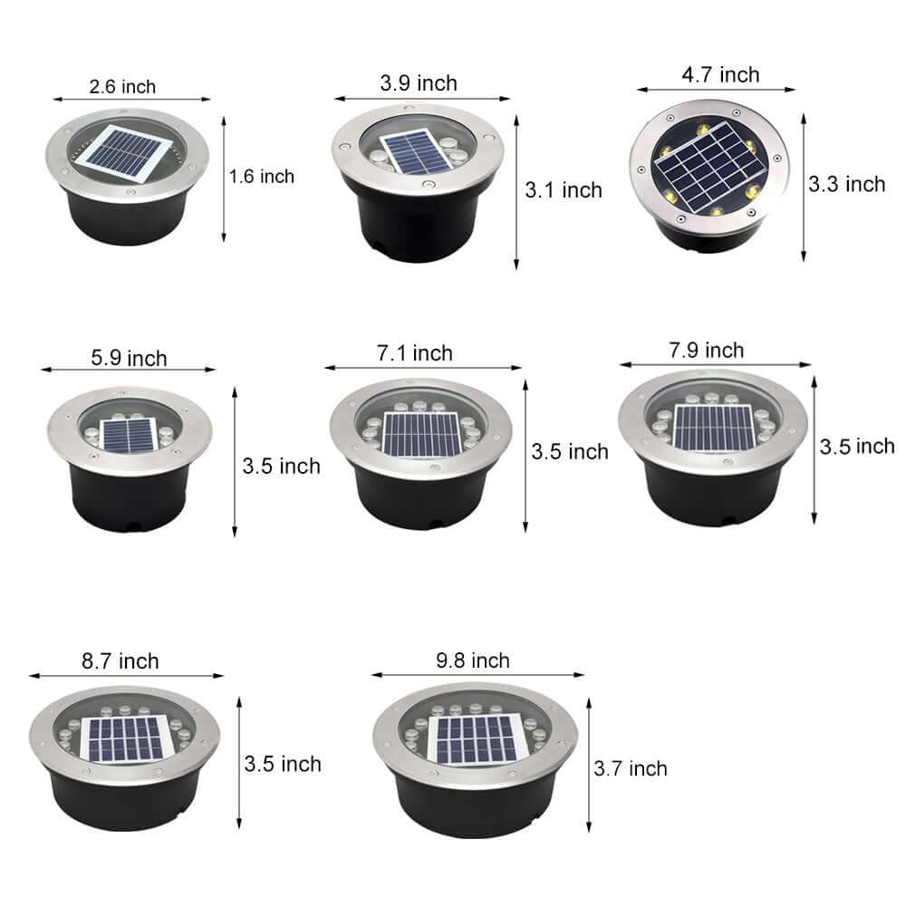 Sleek Stainless Steel Solar LED Recessed Ground Well Light for Outdoors