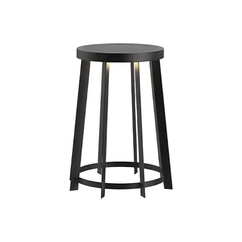 Stainless Steel Outdoor Round Stool Solar LED Light for Patios & Gardens