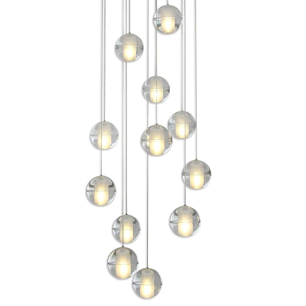 Modern Crystal Round Ball Chandelier Pendant Light for Staircase Decor