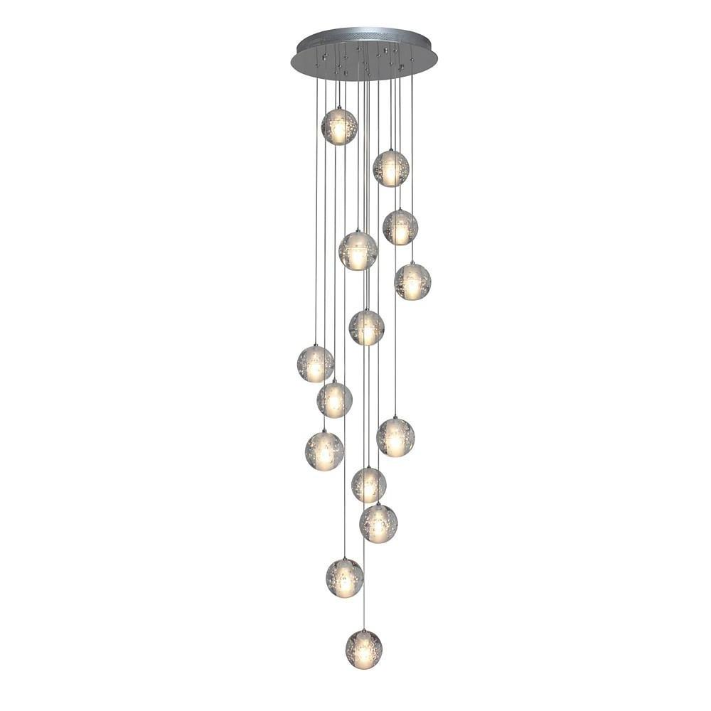Modern Crystal Round Ball Chandelier Pendant Light for Staircase Decor