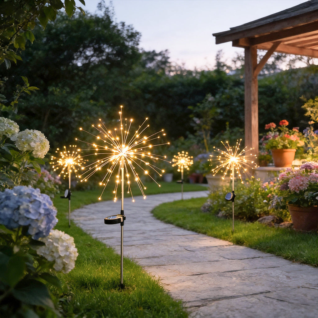 Colorful Solar LED Waterproof Starburst Landscape Lights for Outdoor Garden