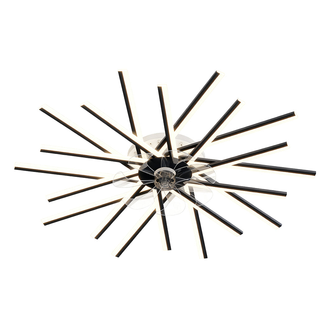 Industrial Iron Ceiling Fan with Light for Living Room and Office