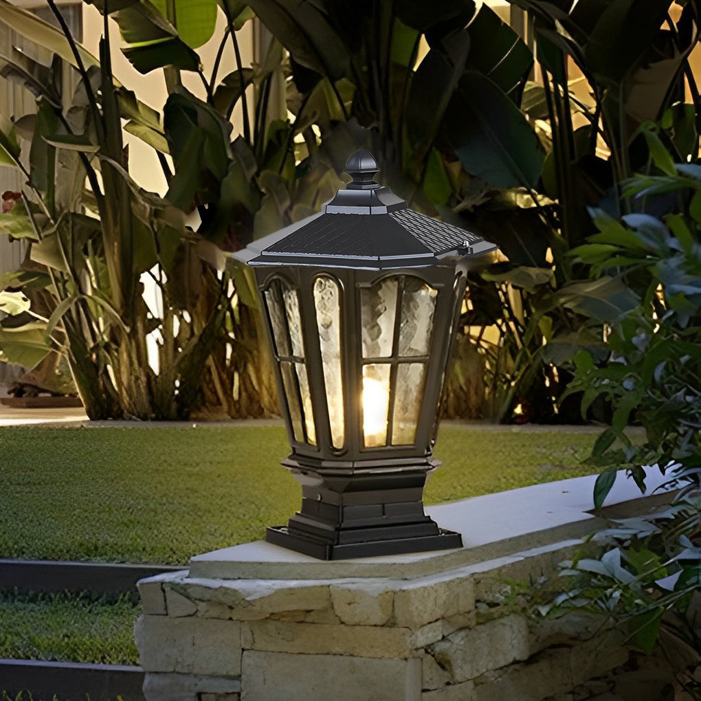 Vintage Stone LED Pillar Light Fixture for Outdoor Pavilion Spaces