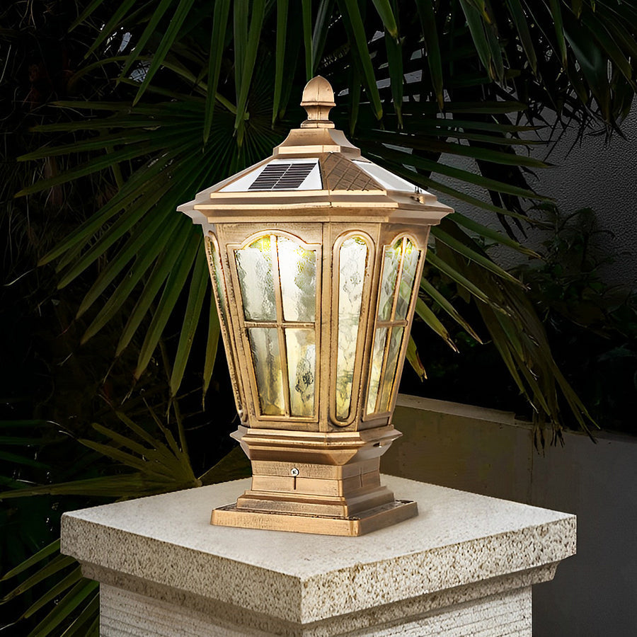 Vintage Stone LED Pillar Light Fixture for Outdoor Pavilion Spaces