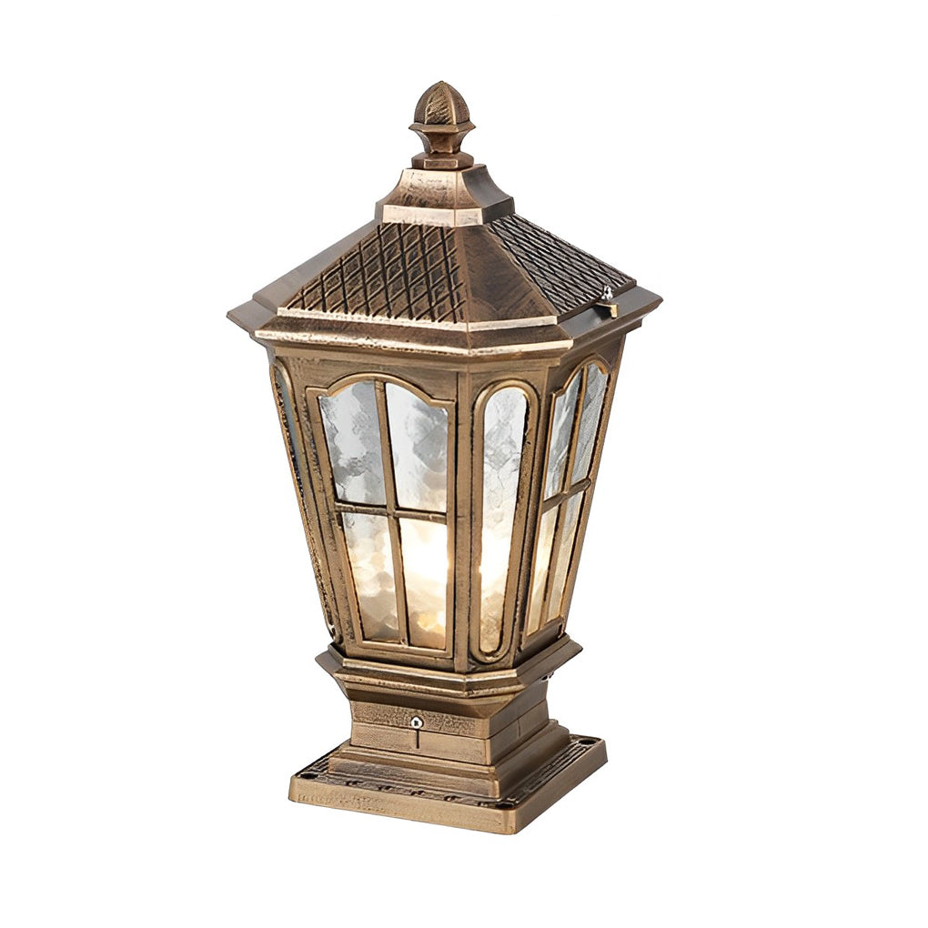 Vintage Stone LED Pillar Light Fixture for Outdoor Pavilion Spaces