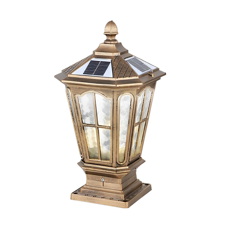 Vintage Stone LED Pillar Light Fixture for Outdoor Pavilion Spaces