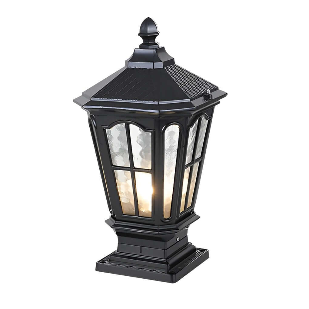 Vintage Stone LED Pillar Light Fixture for Outdoor Pavilion Spaces