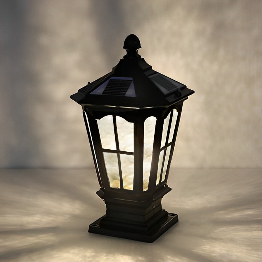 Vintage Stone LED Pillar Light Fixture for Outdoor Pavilion Spaces