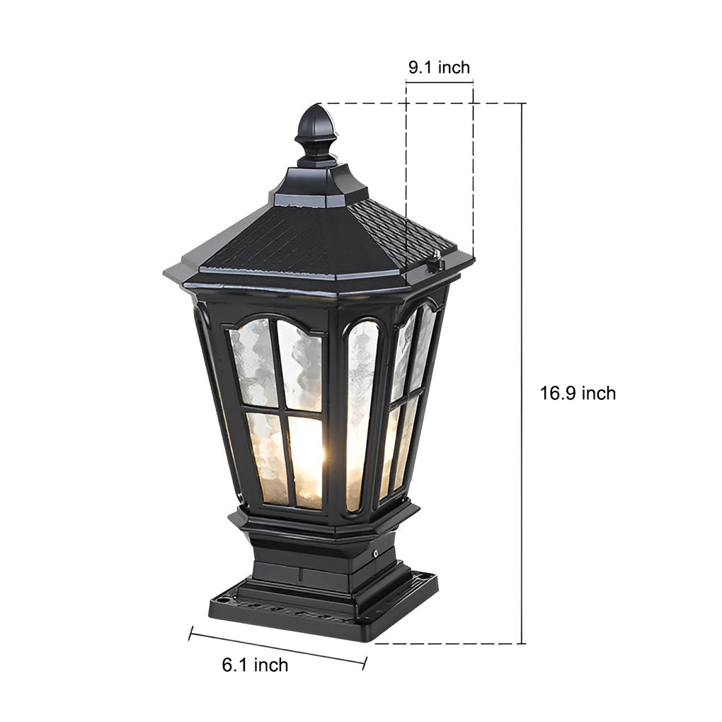 Vintage Stone LED Pillar Light Fixture for Outdoor Pavilion Spaces
