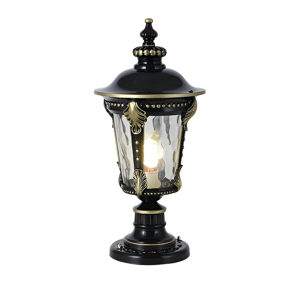 Vintage Stone-Style Aluminum Solar Post Cap Lamp for Outdoor Lighting