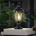 Vintage Stone-Style Aluminum Solar Post Cap Lamp for Outdoor Lighting