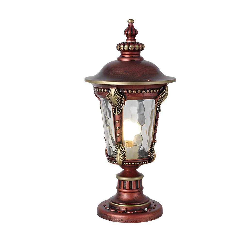 Vintage Stone-Style Aluminum Solar Post Cap Lamp for Outdoor Lighting