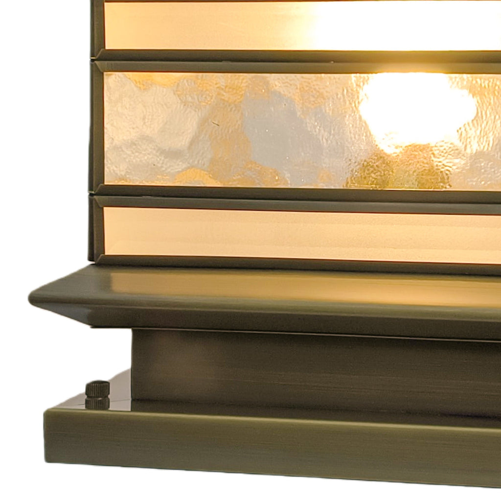 Retro Copper Stone Pillar Solar Fence Post Light for Outdoor Garden Use