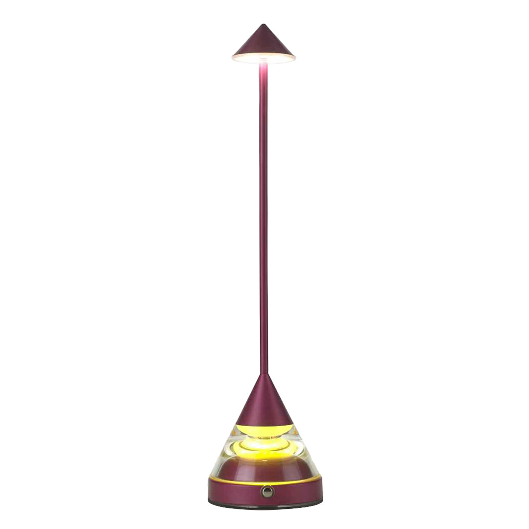 Contemporary Black Aluminum Pointed Table Lamp for Bedroom or Office