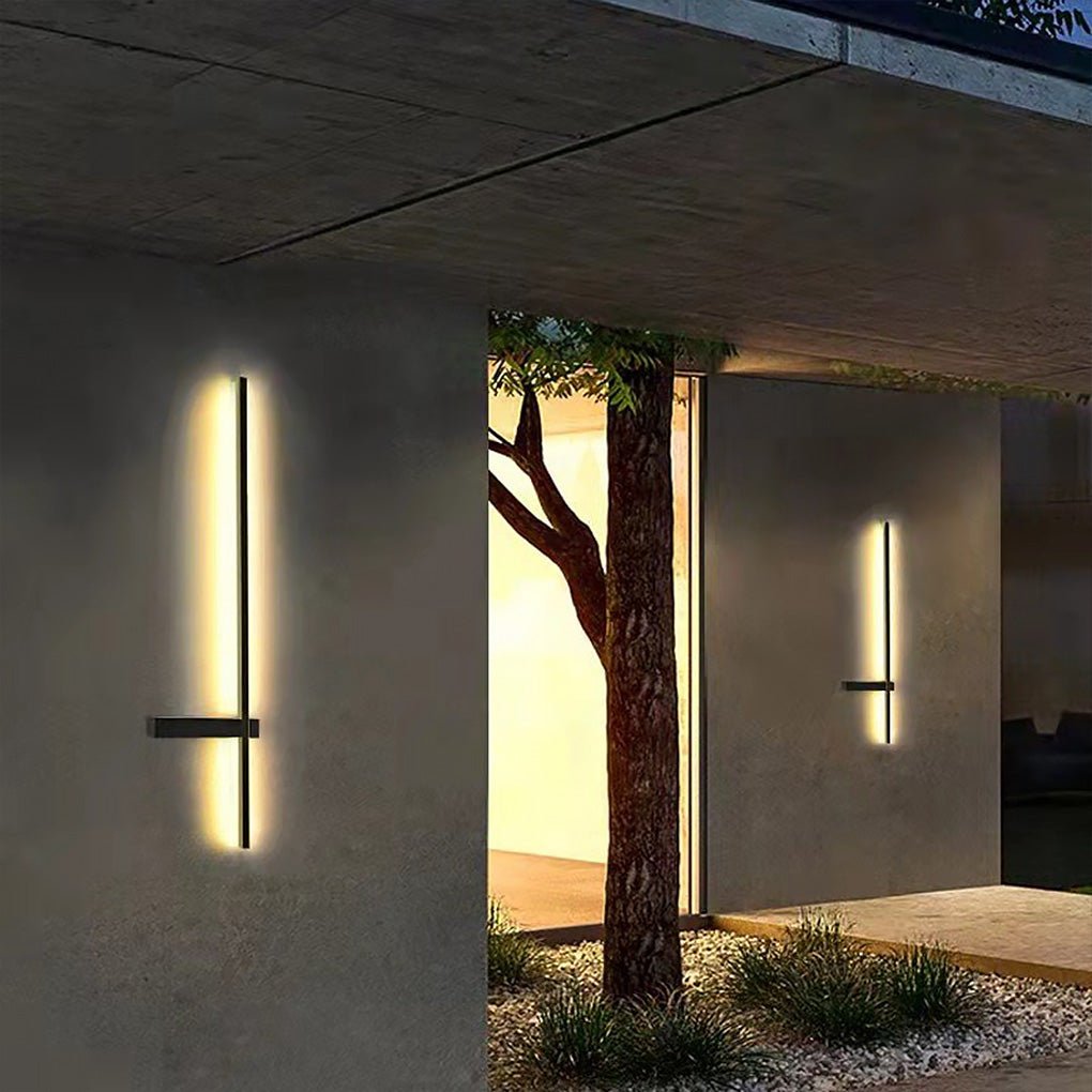 Black Waterproof Linear LED Wall Light Fixture for Modern Decor
