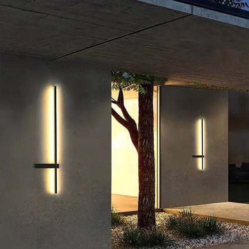 Black Waterproof Linear LED Wall Light Fixture for Modern Decor