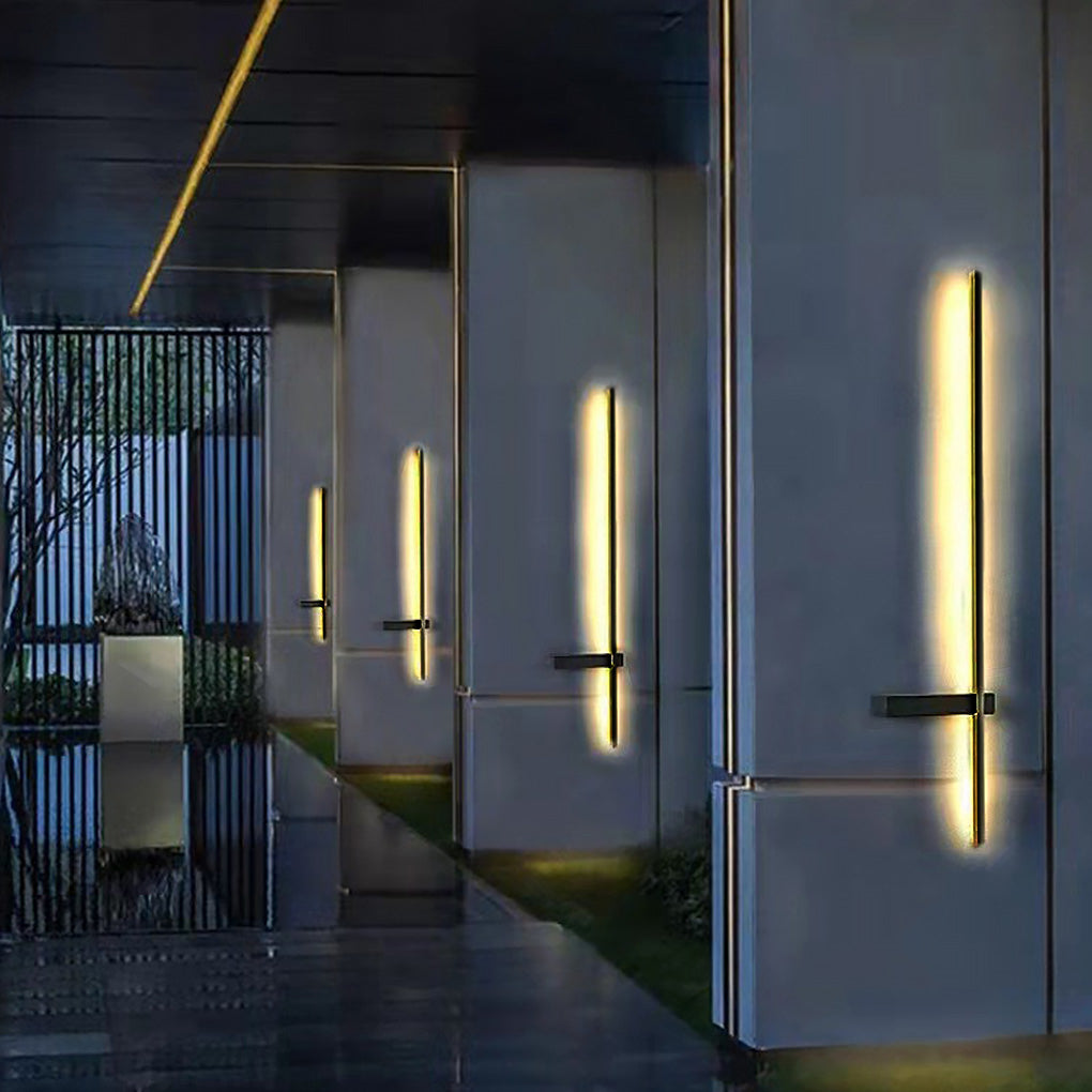 Black Waterproof Linear LED Wall Light Fixture for Modern Decor