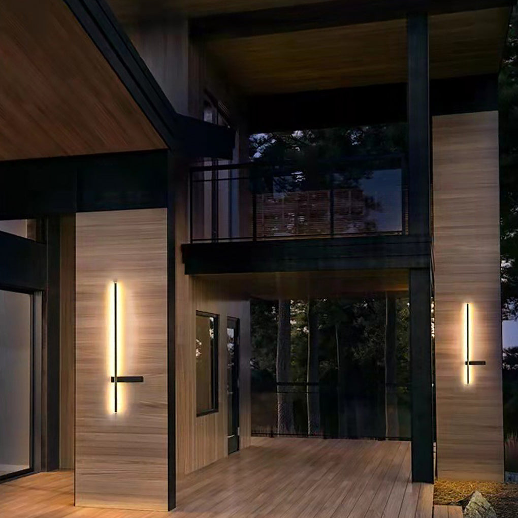 Black Waterproof Linear LED Wall Light Fixture for Modern Decor