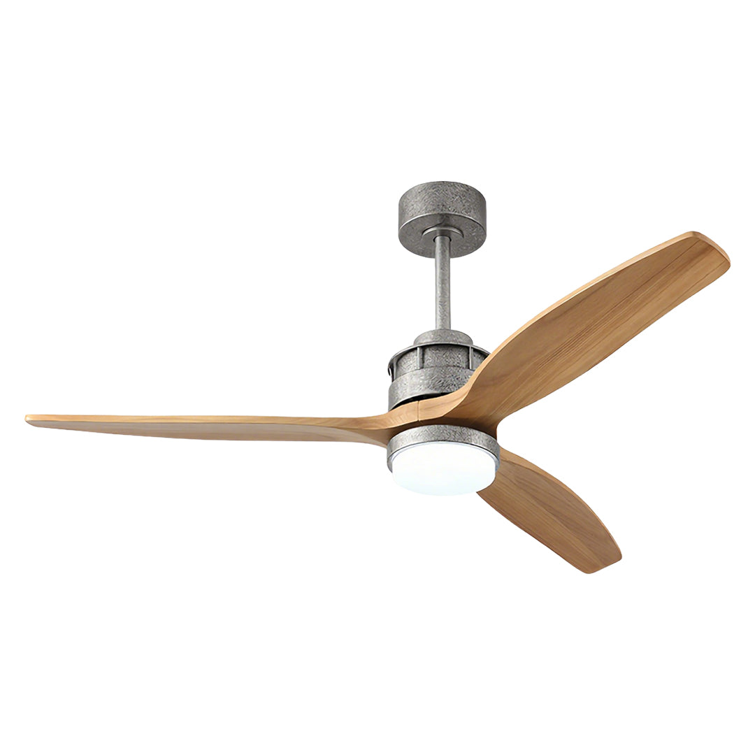 Rustic Wood 3-Blade Ceiling Fan with Light & Remote for Living Room