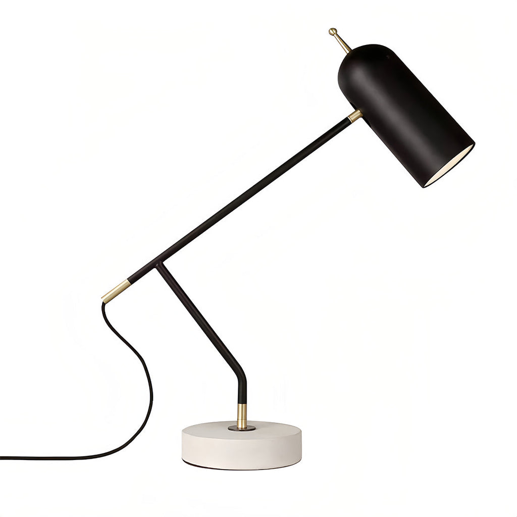 Elegant Black Marble Desk Lamp - Modern Minimalist Reading Light for Office