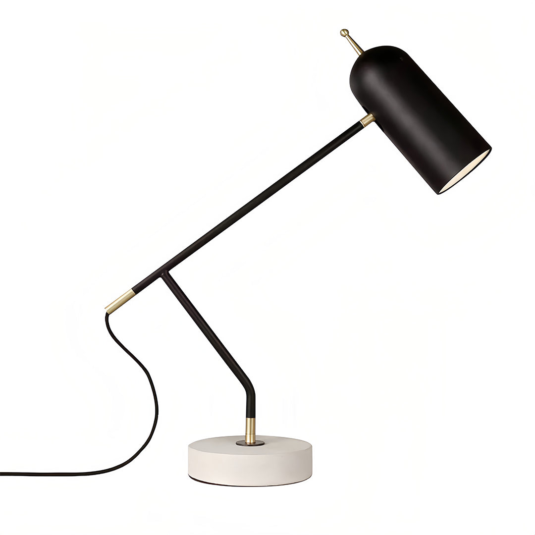 Elegant Black Marble Desk Lamp - Modern Minimalist Reading Light for Office