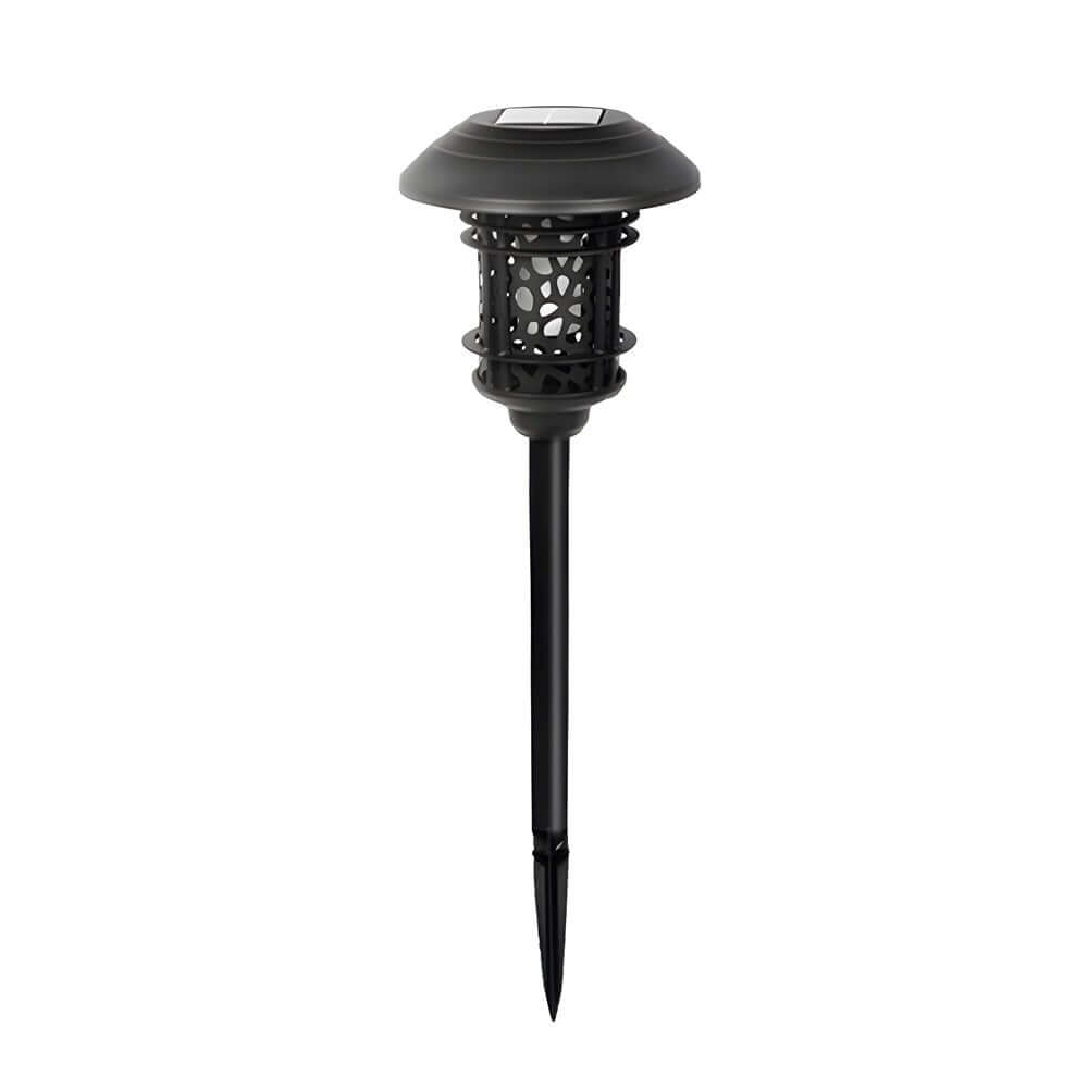 Sleek Black Solar Garden Stake Light with Flamed SMD LEDs - 22.4” Tall