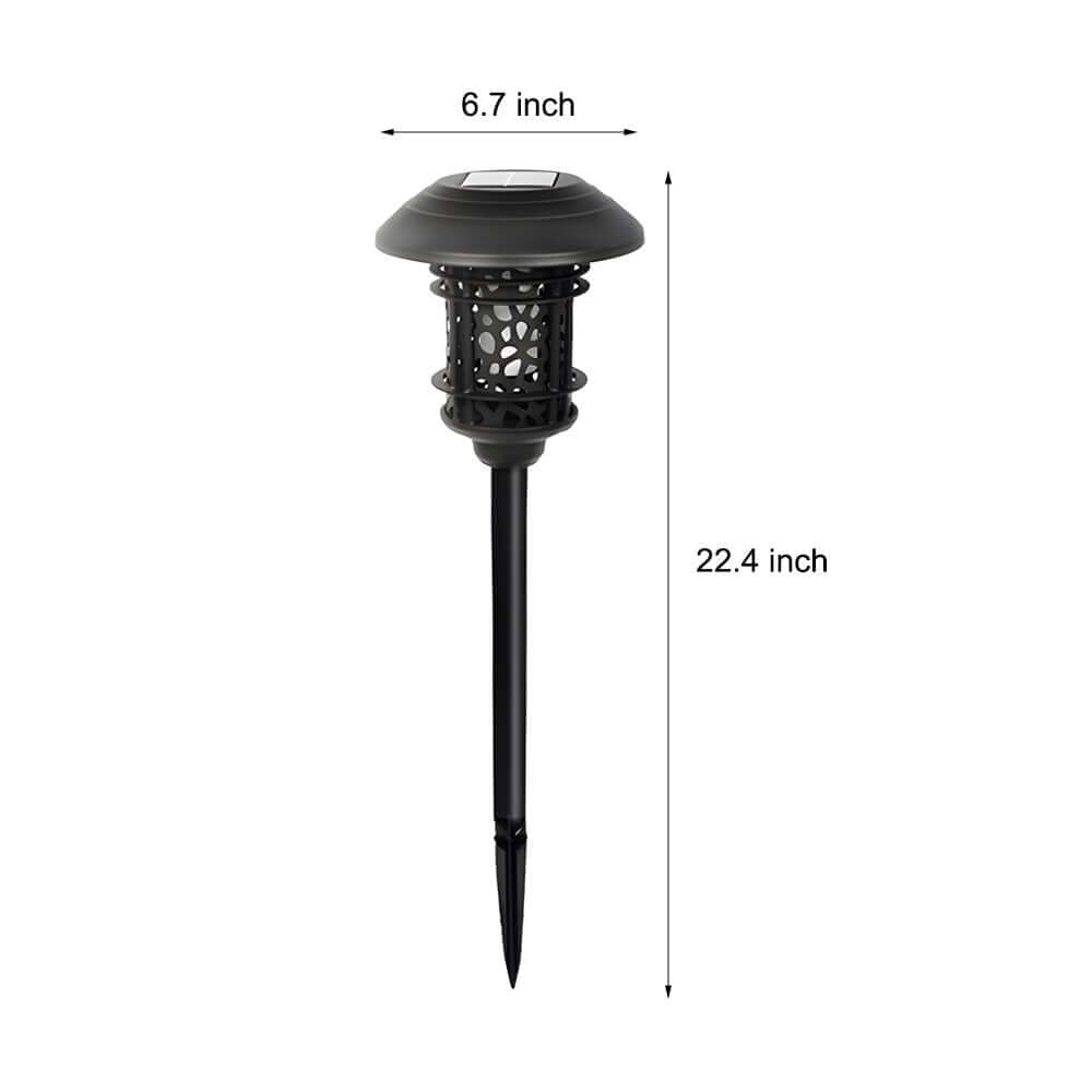 Sleek Black Solar Garden Stake Light with Flamed SMD LEDs - 22.4” Tall