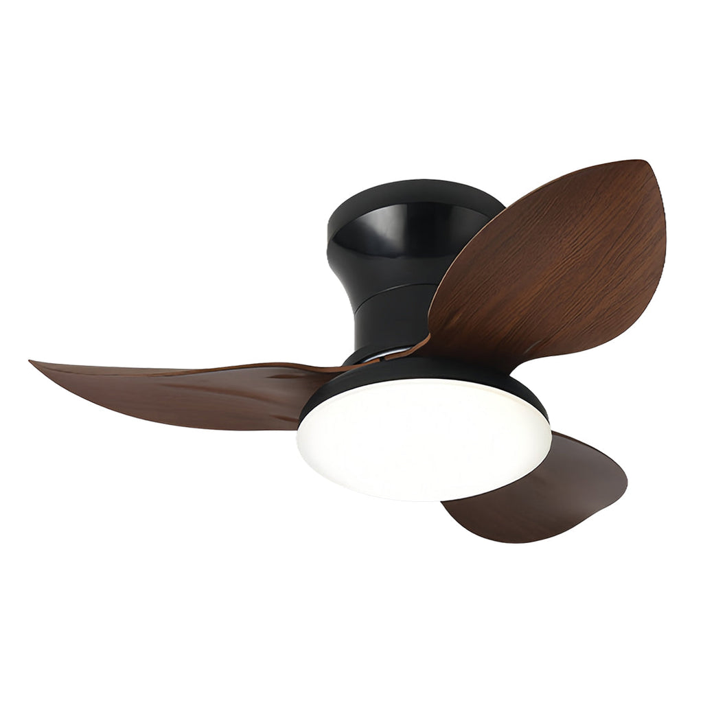 Modern White 3-Blade Ceiling Fan with Dimmer Light and Remote Control for Bedroom