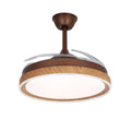 Rustic Walnut Wood Grain Ceiling Fan with 4 Lights for Living Room