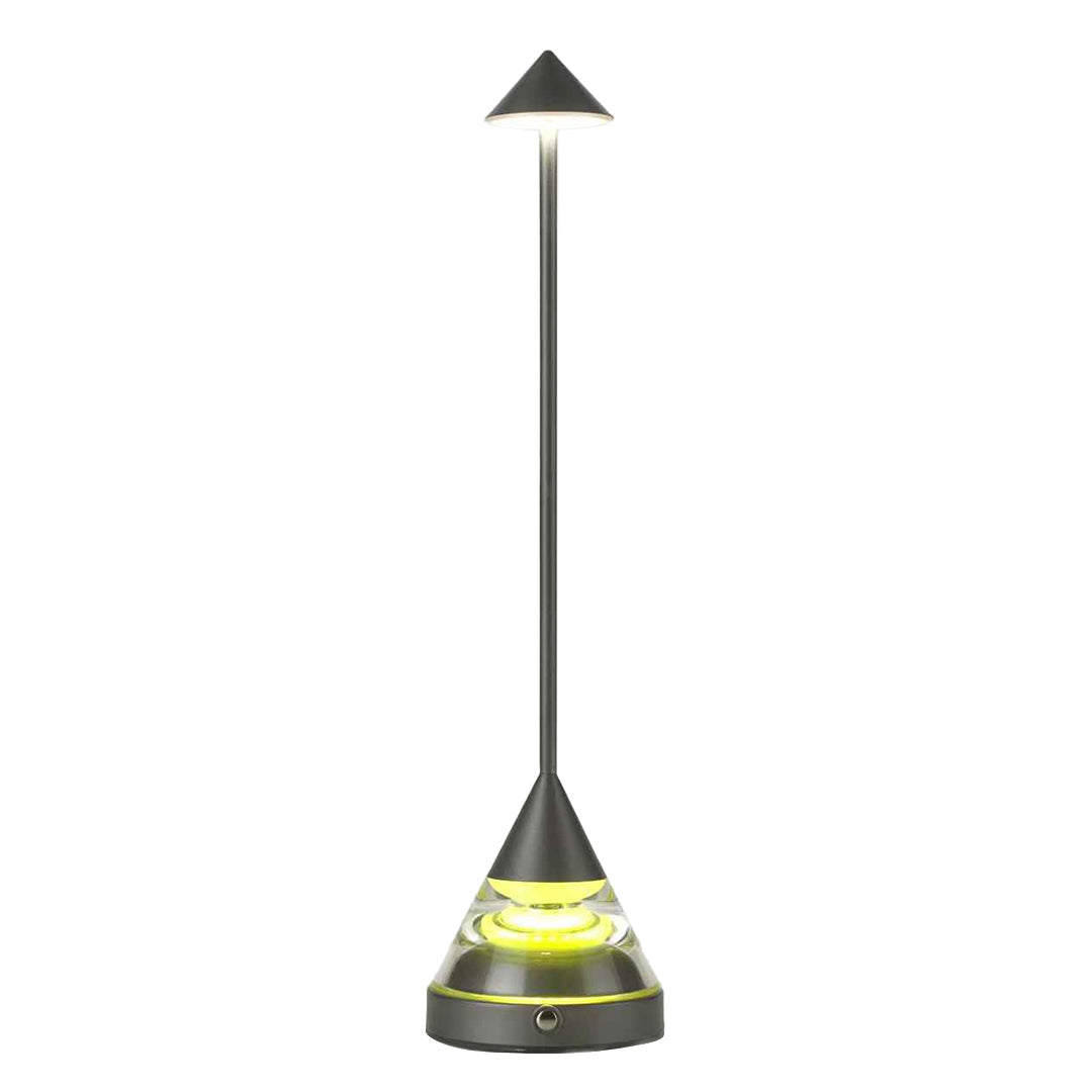 Contemporary Black Aluminum Pointed Table Lamp for Bedroom or Office