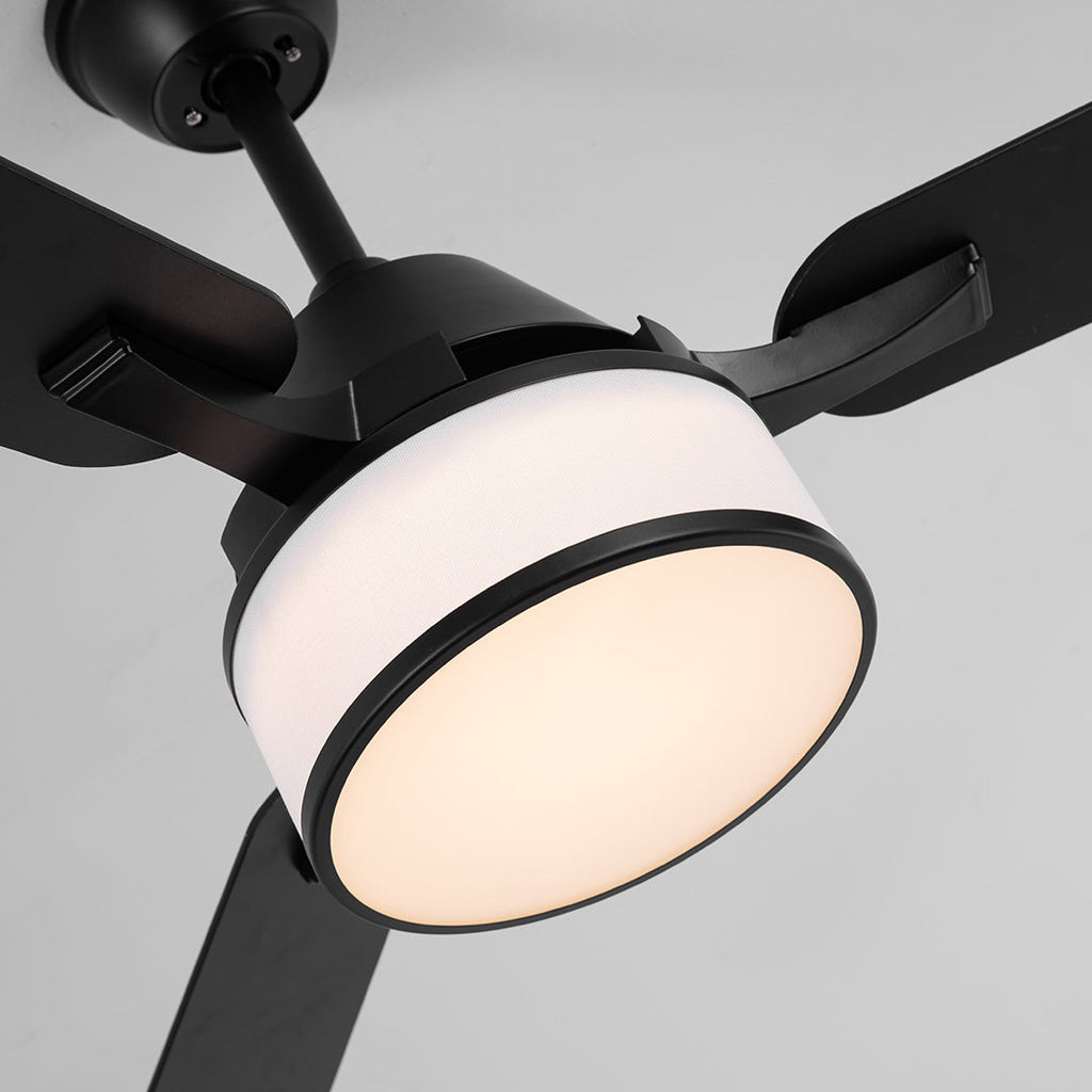 European Retro Fabric Shade Ceiling Fan Light for Living Room Décor
