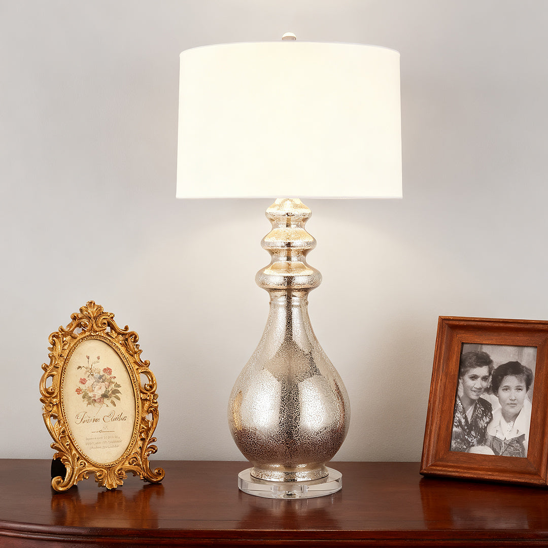 Sleek Polished Silver Table Lamp for Contemporary Home Office Decor