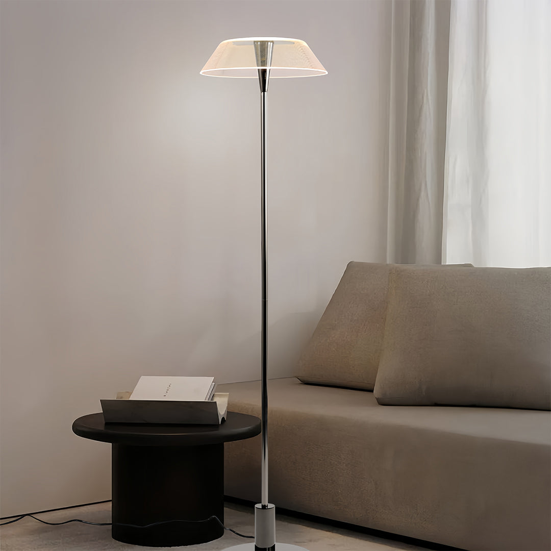 Minimalist Slimline Black Metal Floor Lamp for Modern Living Room Decor