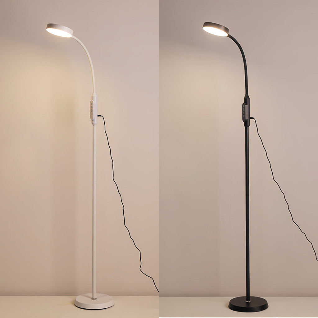 Modern Minimalist White LED Floor Lamp for Reading and Task Lighting