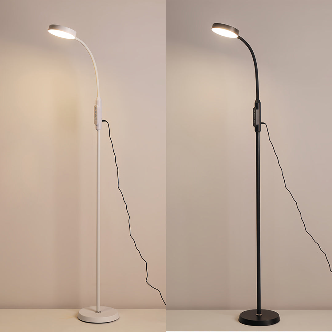 Modern Minimalist White LED Floor Lamp for Reading and Task Lighting