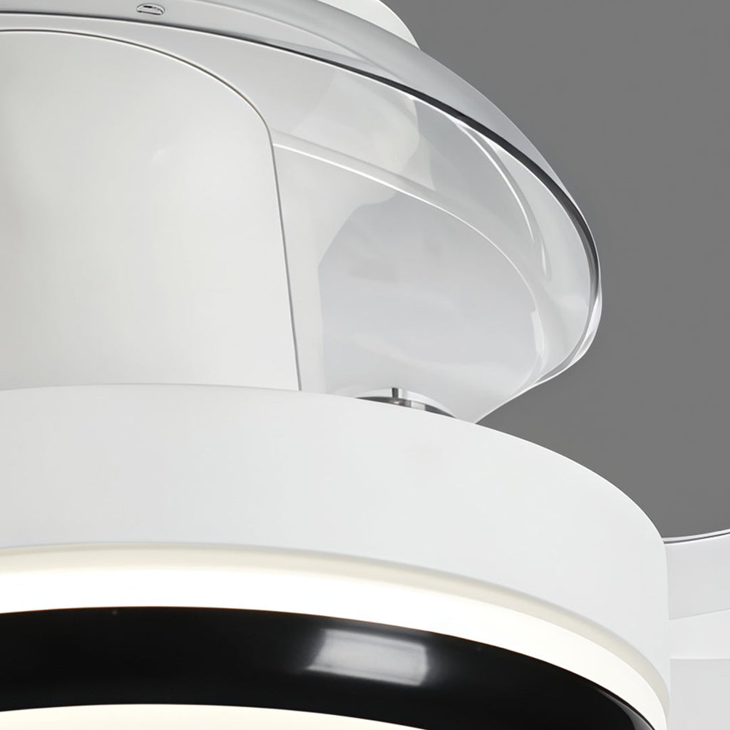 Modern Minimalist White LED Ceiling Fan Light with Remote for Home