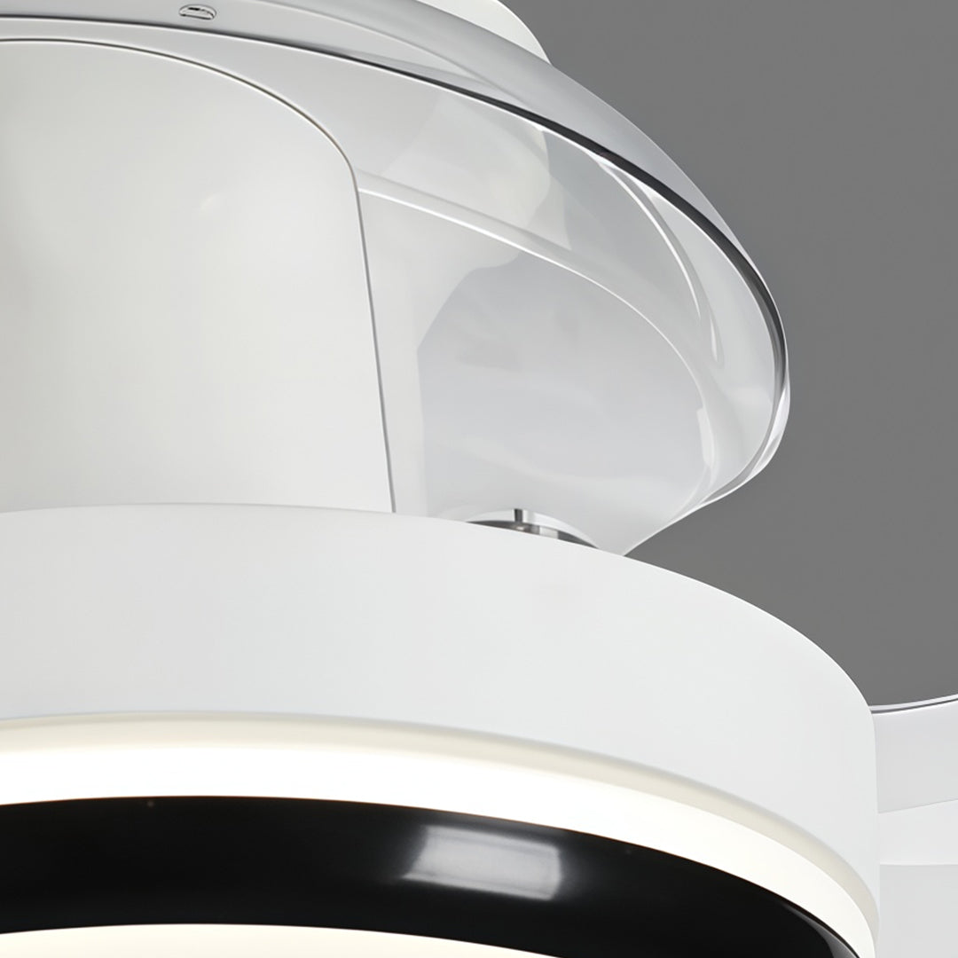 Modern Minimalist White LED Ceiling Fan Light with Remote for Home