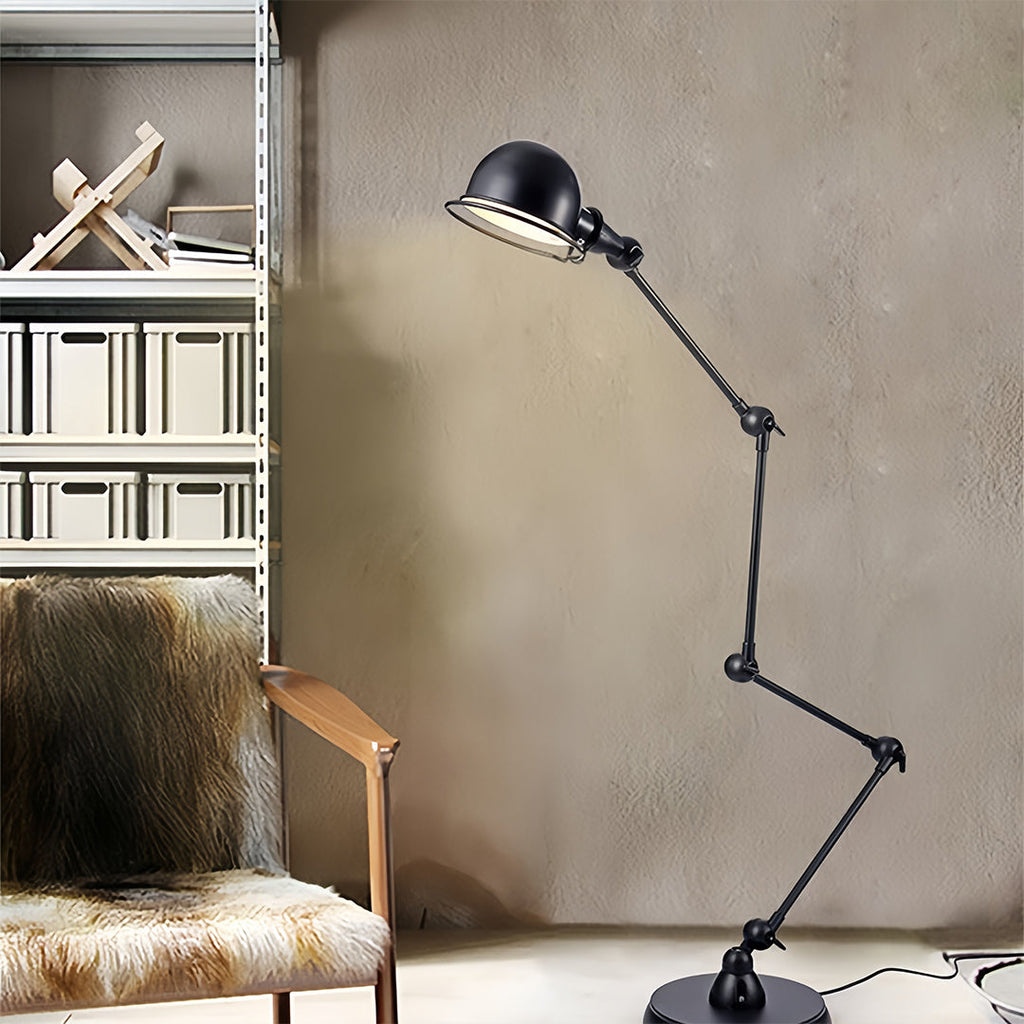 Industrial Black Metal Reading Floor Lamp for Living Room Illumination