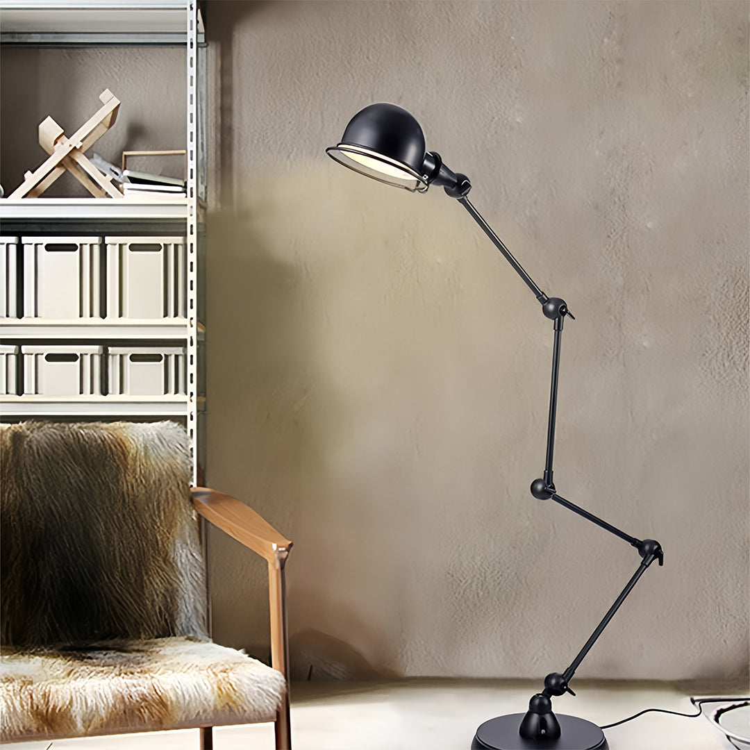 Industrial Black Metal Reading Floor Lamp for Living Room Illumination