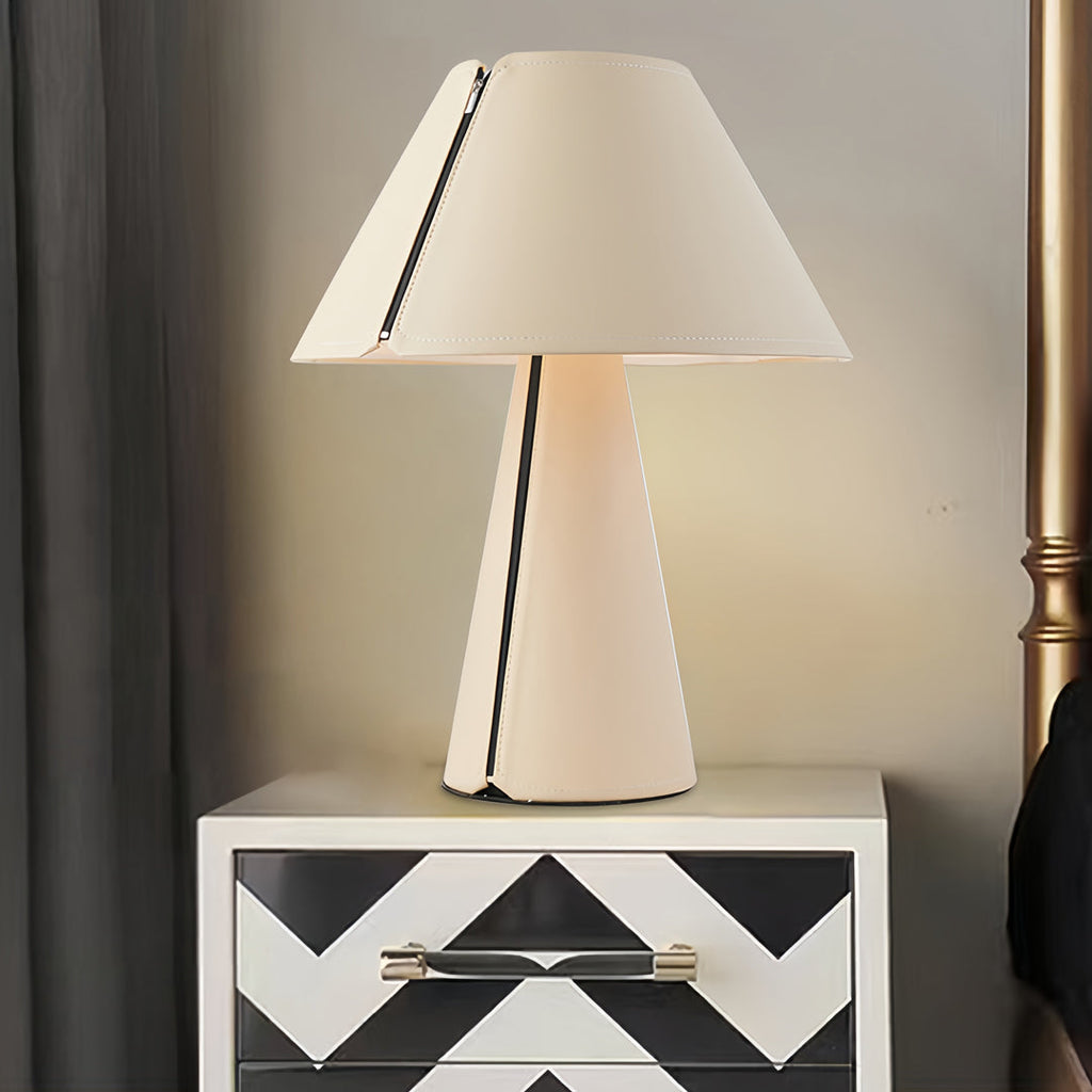 Elegant White Pleated Shade Modern Table Lamp for Bedroom Nightstand