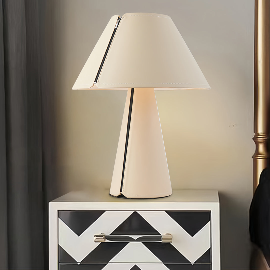 Elegant White Pleated Shade Modern Table Lamp for Bedroom Nightstand