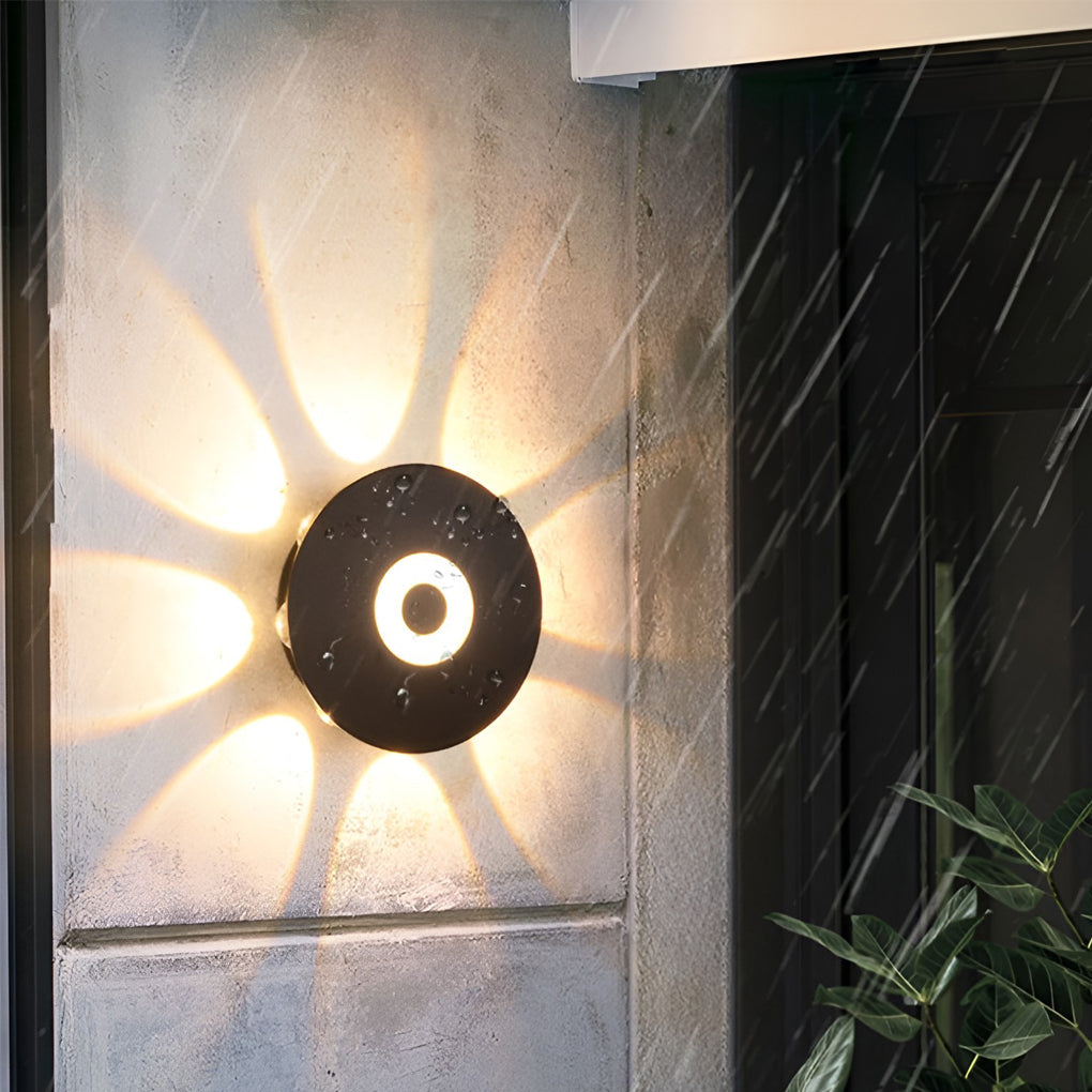 Round Waterproof Sunflower LED Wall Light for Modern Indoor Decor