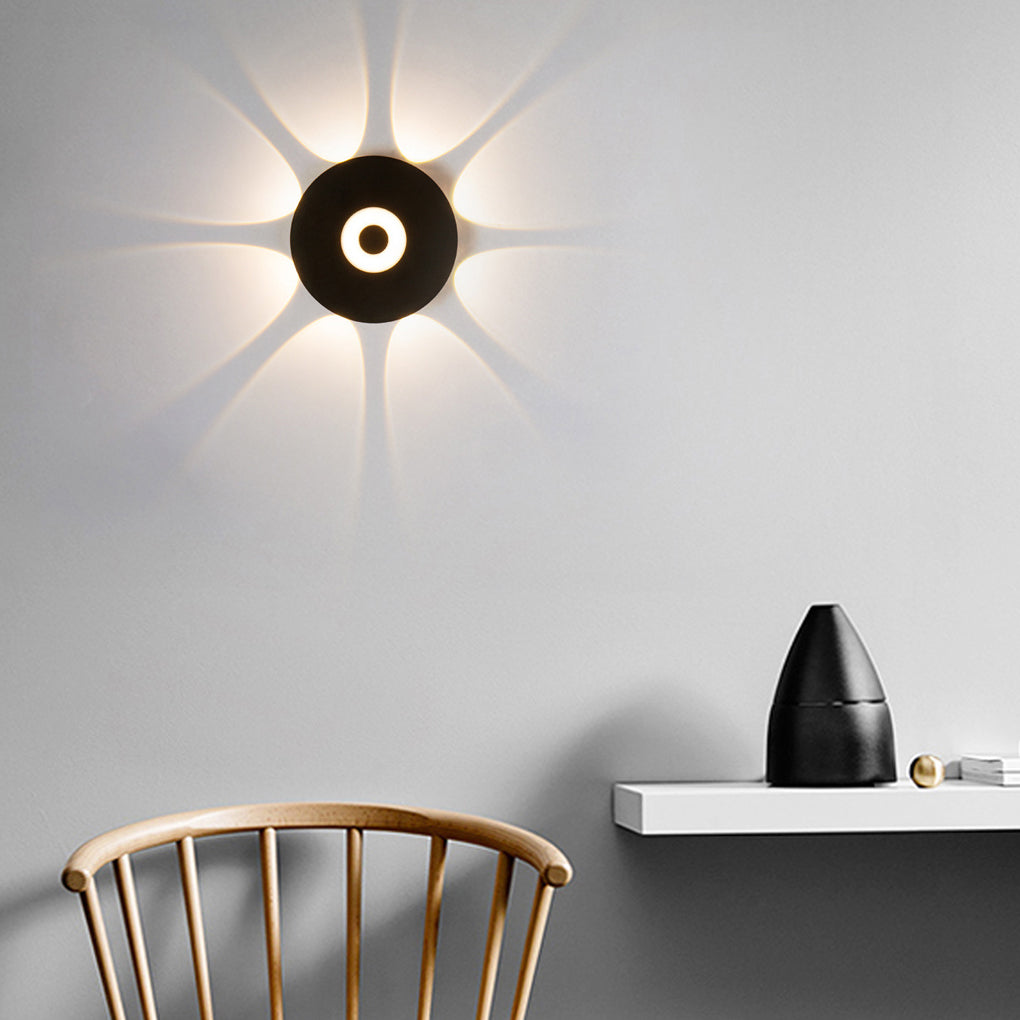 Round Waterproof Sunflower LED Wall Light for Modern Indoor Decor